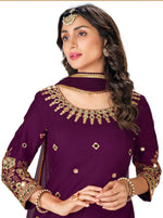 Purple faux Georgette Patiyala Salwar Suit - Joshindia