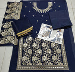 Blue faux Georgette Patiyala Salwar Suit - Joshindia