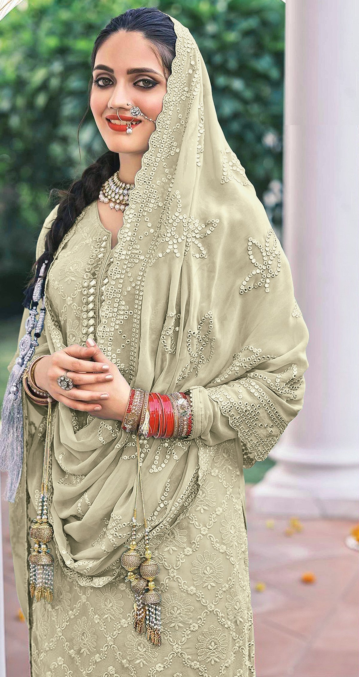 Lemon color Faux Georgette Foil Work Heavy Sharara Suit - Joshindia