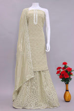 Lemon color Faux Georgette Foil Work Heavy Sharara Suit - Joshindia