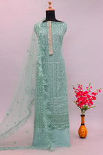 Pista Color Faux Georgette With Sequence Work Straight Salwar Suit - Joshindia