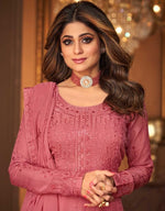 Pink Color Faux Georgette Long Anarkali Salwar Suit - Joshindia