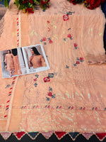 Orange Color Faux Georgette With Sequence Embroidery Work Straight Salwar Suit - Joshindia