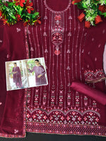 Pink Color Faux Georgette With Embroidery Work Salwar Suit - Joshindia
