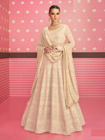 Off White color Soft Embroidery Work Anarkali salwar Suit - Joshindia