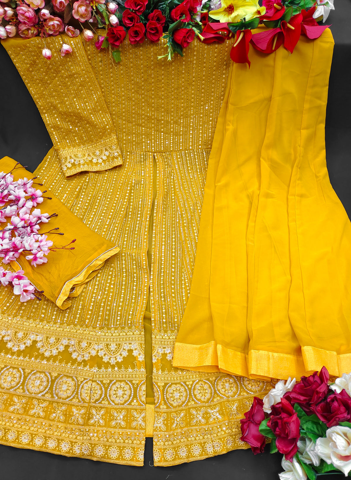 Trending Yellow ColorDesigner Long Gown For Best Looks - Joshindia