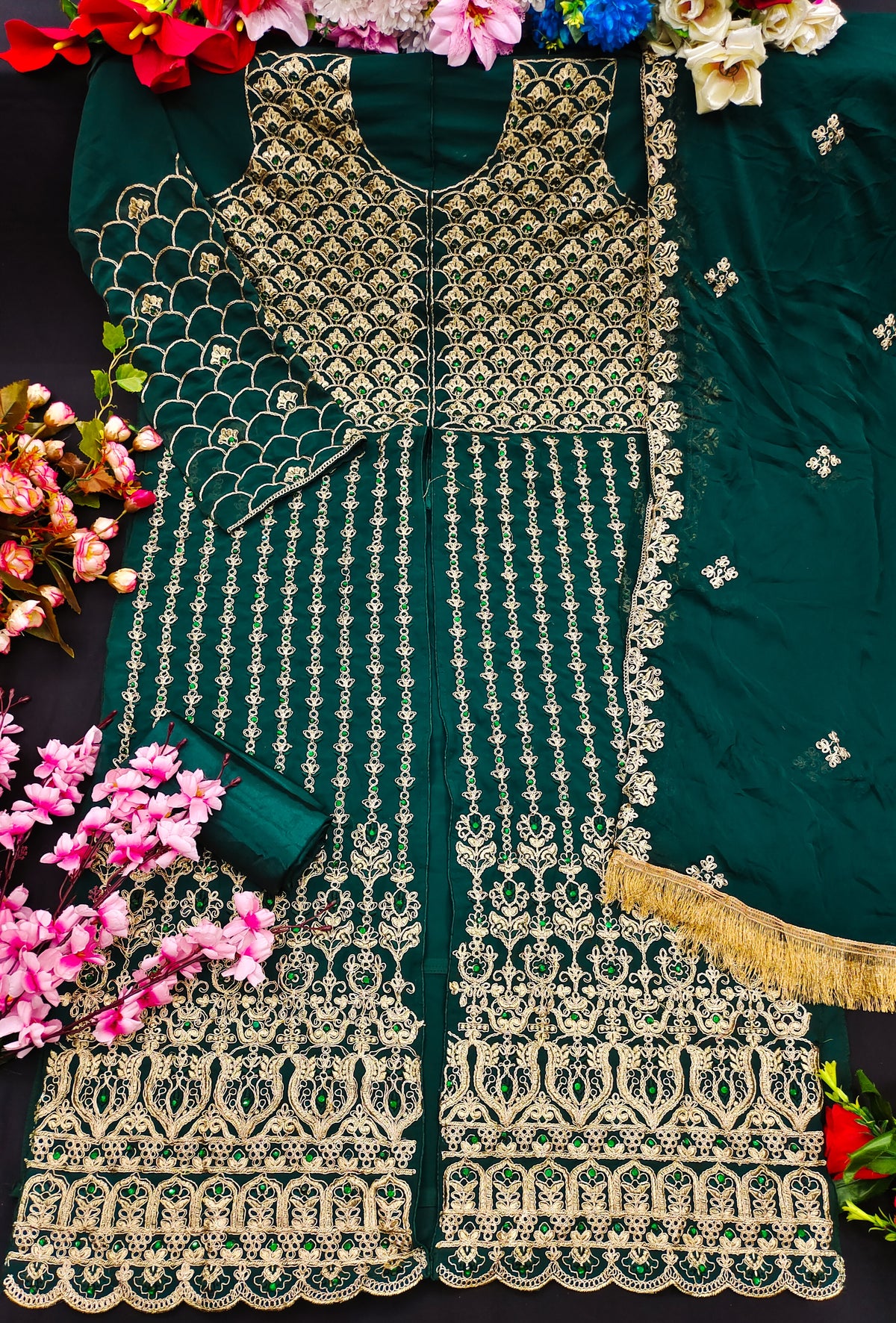 Beautiful Dark Green Designer Salwar suit At Best Price - Joshindia