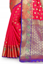 Light Red color banarasi silk saree - Joshindia