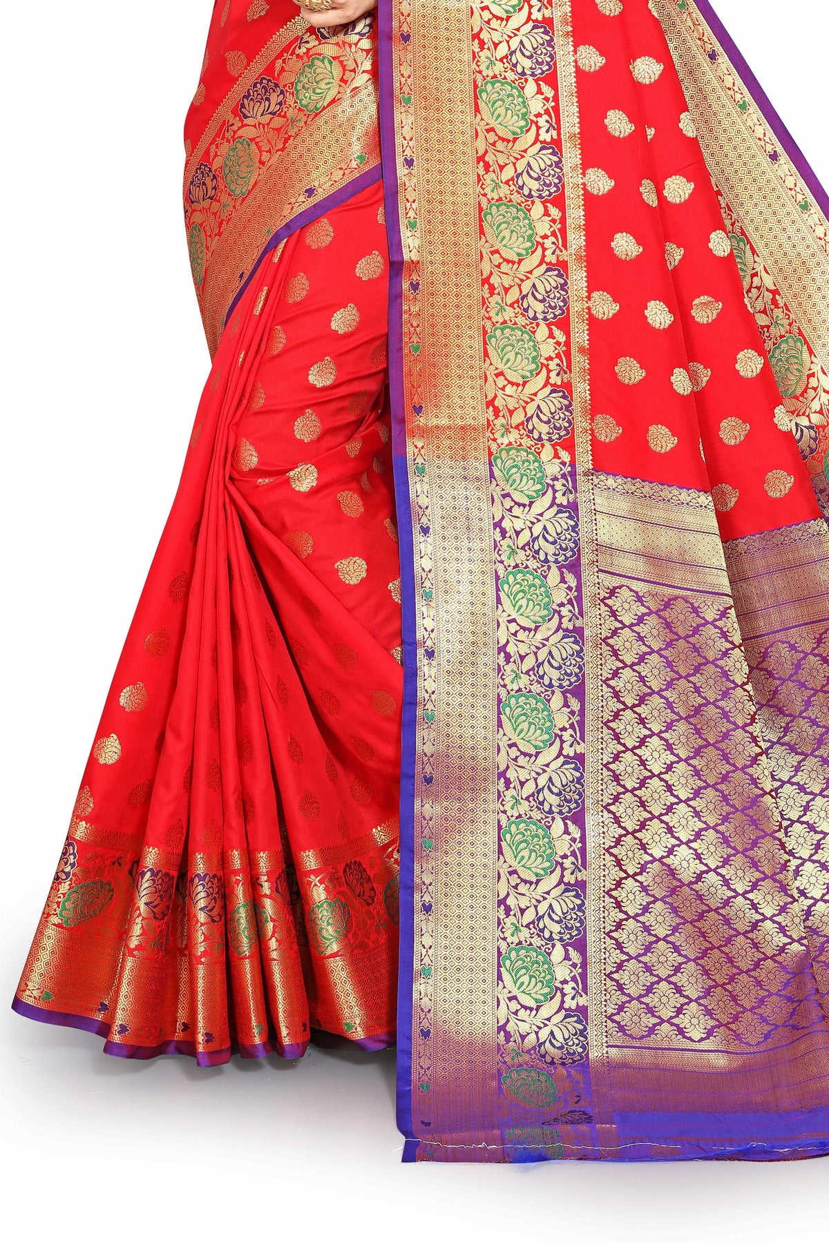 Light Orangecolor banarasi silk saree - Joshindia