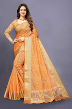 Lighy Yellowcolor cotton silk saree - Joshindia