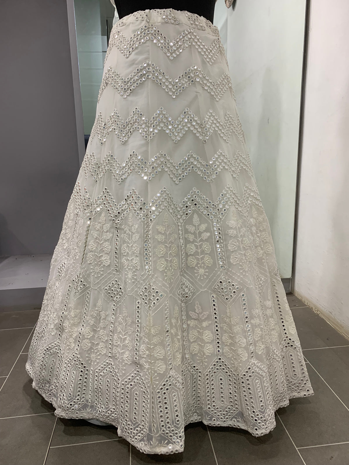 Trending white mirror lehenga choli buy online - Joshindia