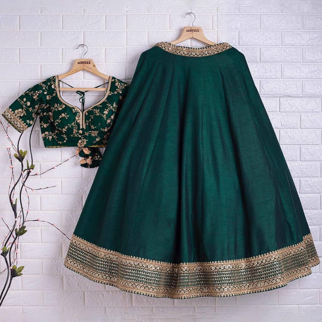 Buy attractive green color lehenga for mehendi function - Joshindia