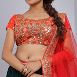 Latest Red And Green Color Lehenga Choli Online In India - Joshindia