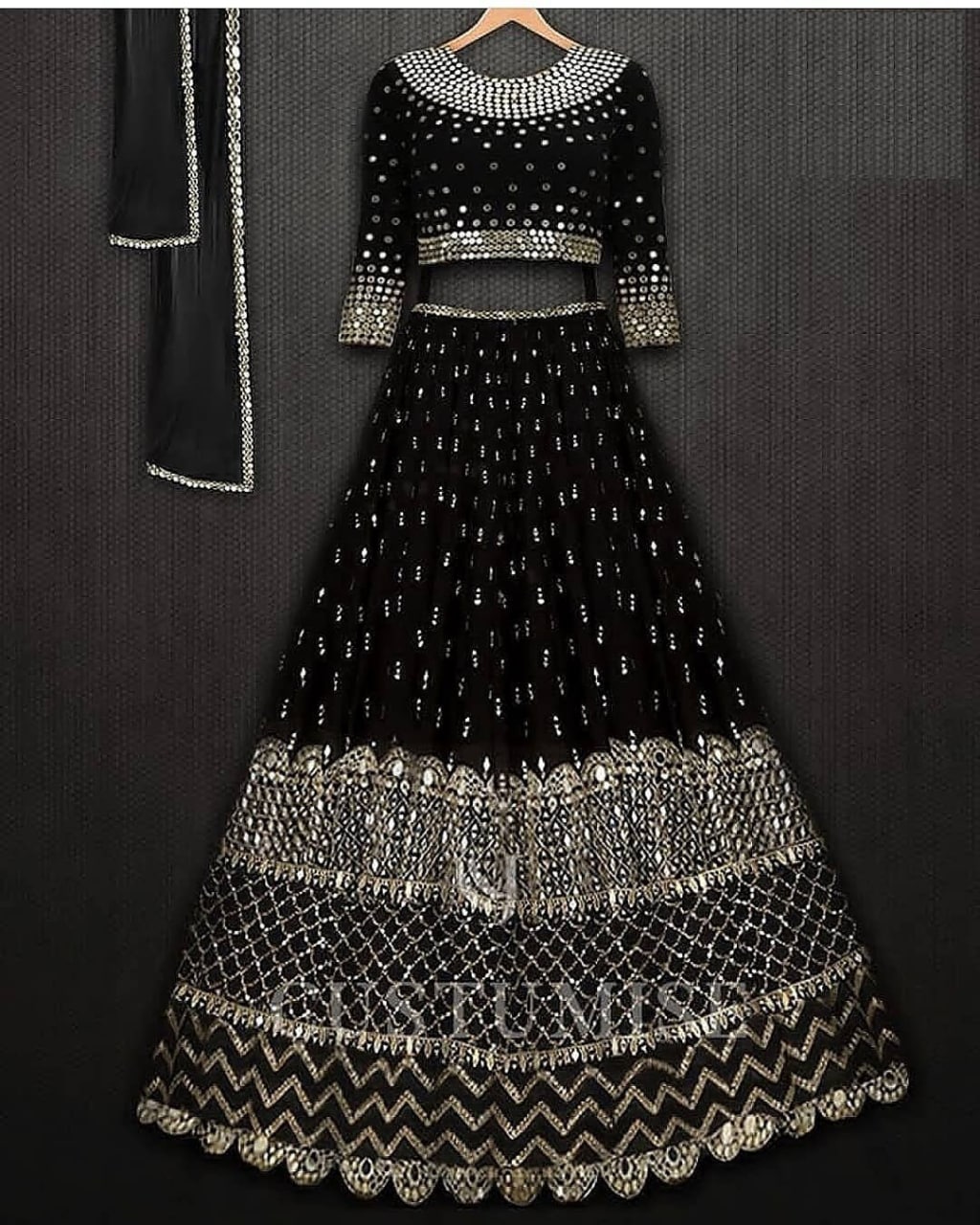 Beautiful Black Color Georgette Designer Lehenga Choli At Low Price - Joshindia