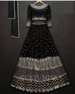 Beautiful Black Color Georgette Designer Lehenga Choli At Low Price - Joshindia