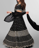 Beautiful Black Color Georgette Designer Lehenga Choli At Low Price - Joshindia