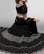 Beautiful Black Color Georgette Designer Lehenga Choli At Low Price - Joshindia