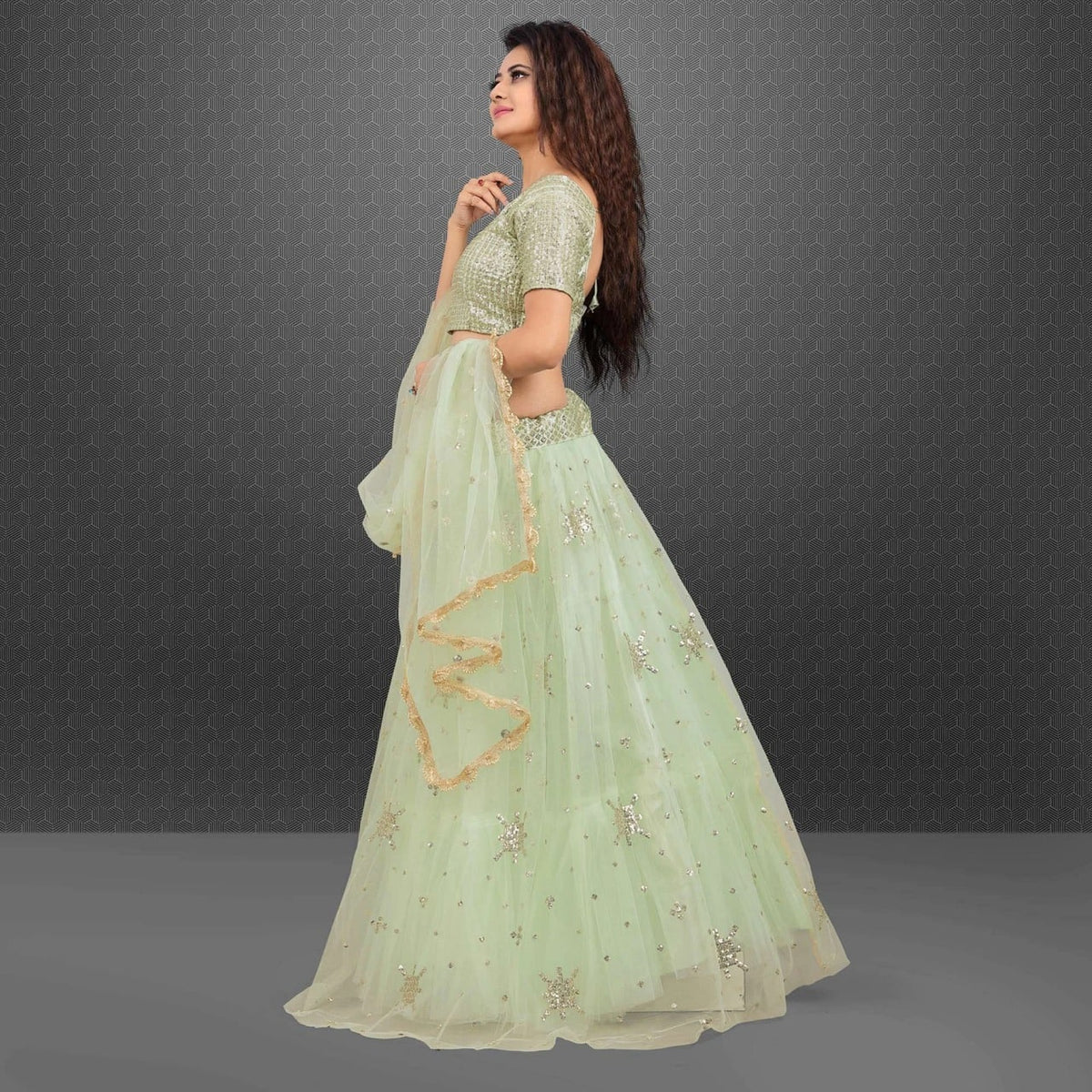 Beautiful Light green designer lehenga Choli for Classy looks buy It now - Joshindia