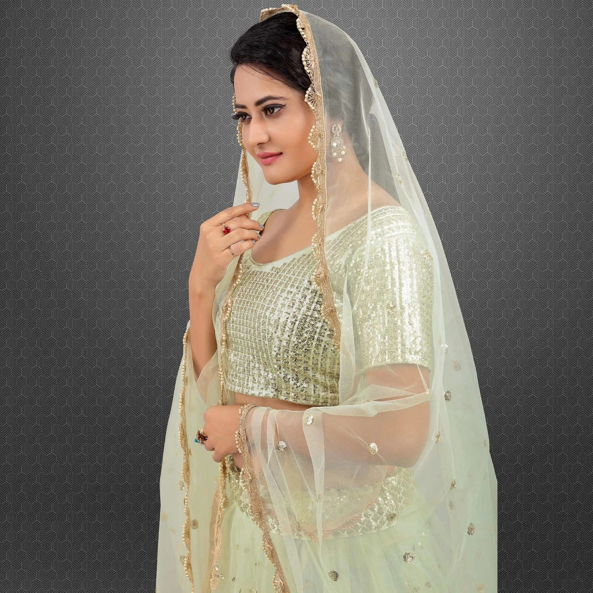 Beautiful Light green designer lehenga Choli for Classy looks buy It now - Joshindia