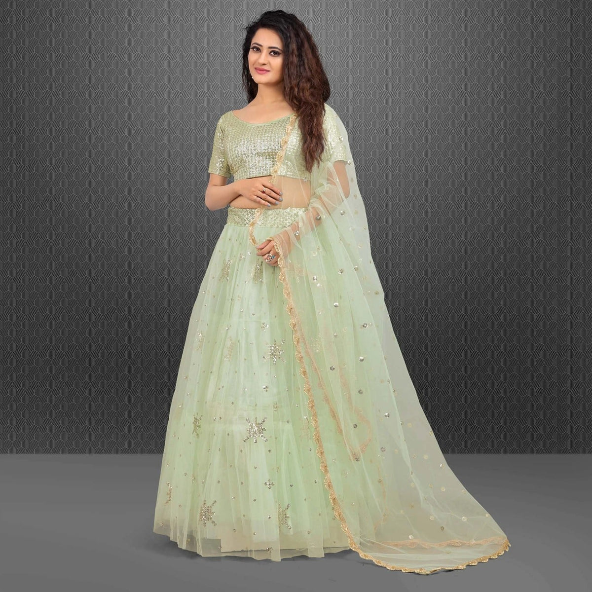 Beautiful Light green designer lehenga Choli for Classy looks buy It now - Joshindia
