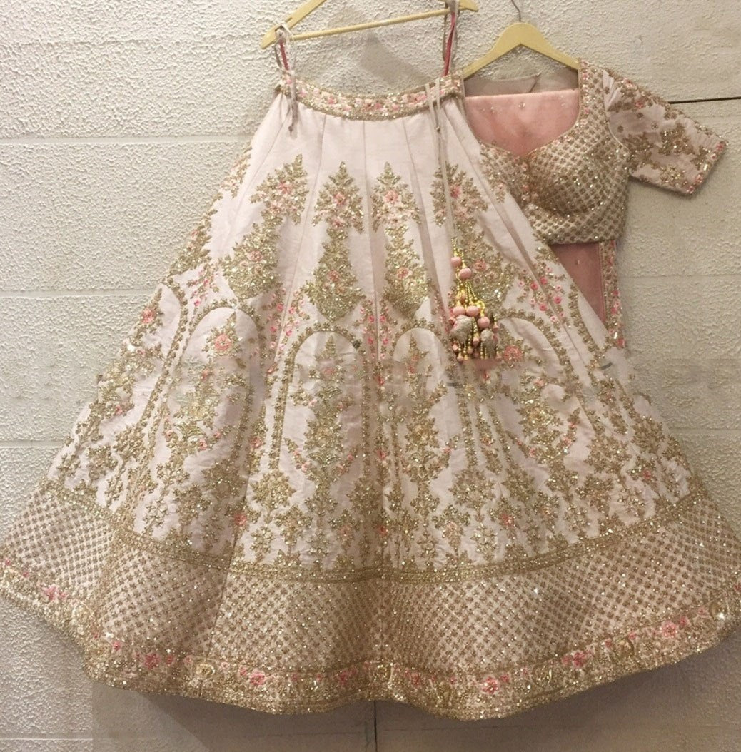 Buy Latest peach Designer lehenga choli For Wedding Reception At Joshindia - Joshindia