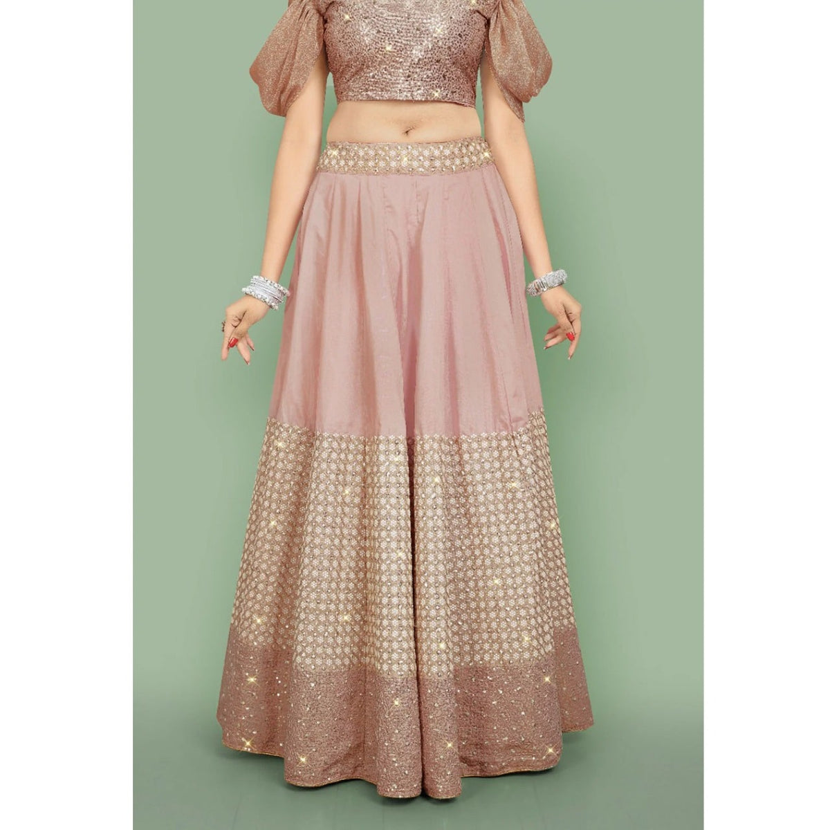 Beautiful Peach Color Designer Lehenga Choli At Affordable Price - Joshindia