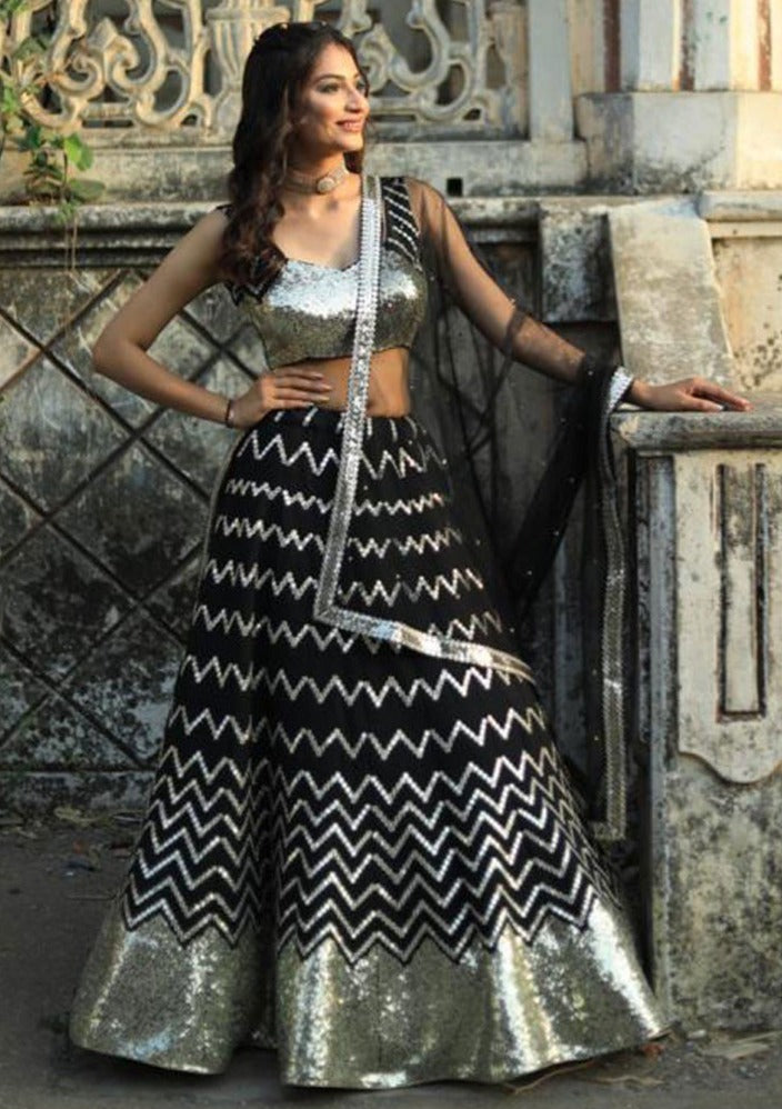 Buy Trendy Black Color Lehenga Choli Online in India - Joshindia