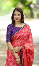 BEAUTIFUL RED BANGLORI SILK SAREE WITH EMBROIDERY WORK - Joshindia