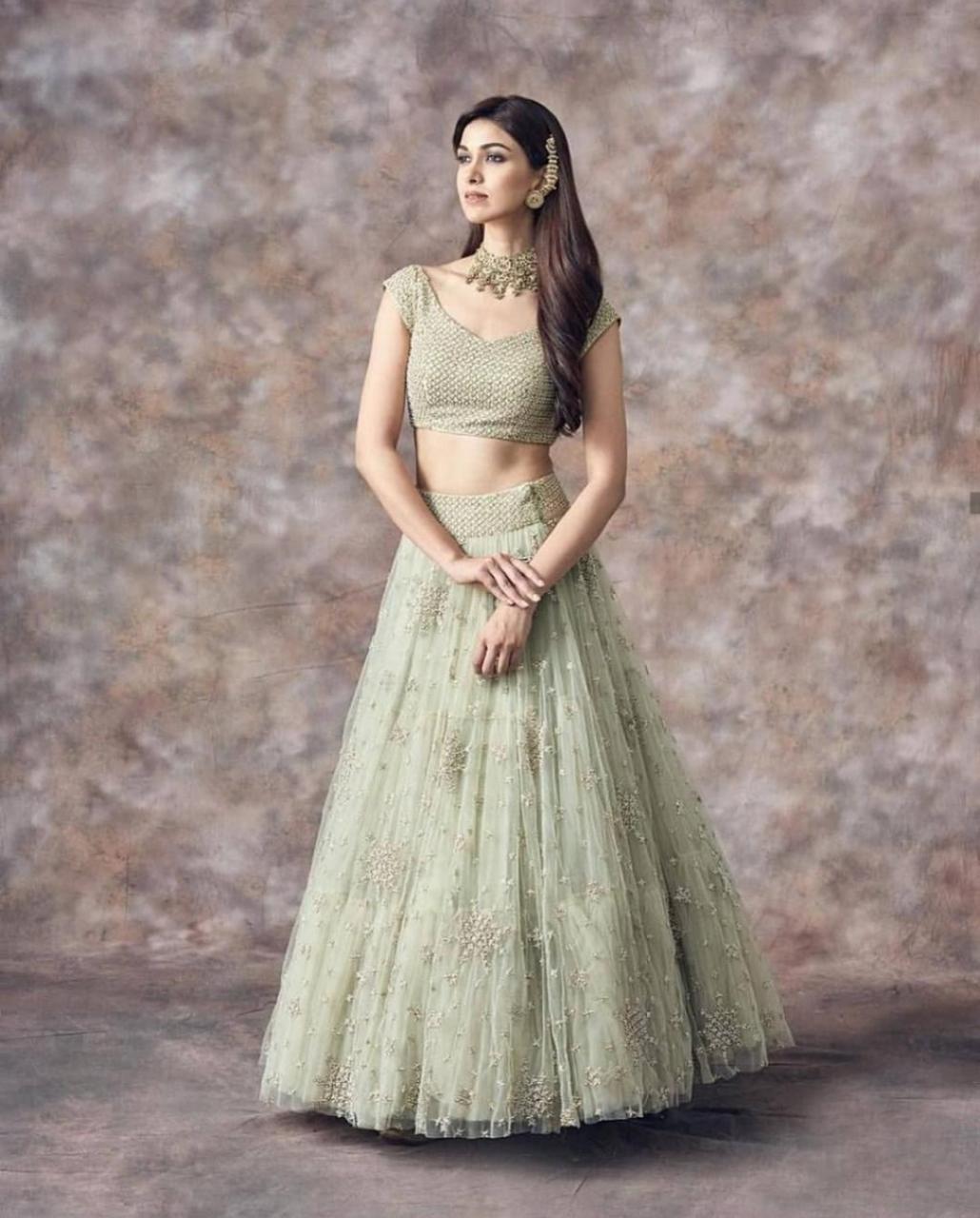 Beautiful Light green designer lehenga Choli for Classy looks buy It now - Joshindia