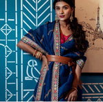 Trending blue color saree for wedding look buy now - Joshindia