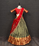 Green color latest banarasi lehnga choli buy online - Joshindia