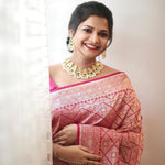 Latest pink color silk saree for amazing looks buy now - Joshindia