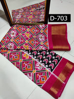 designer double ikkat pure pattu Sarees online - Joshindia
