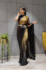Heavy Lycra Padding Ready To Wear Saree with Metal Belt - Joshindia