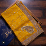Gorgeous blue and yellow color saree for partywear look - Joshindia