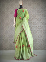 Beautiful cotton silksaree with fancy lace and weaving patta - Joshindia