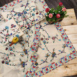 Cream color georgette designer saree for wedding function - Joshindia