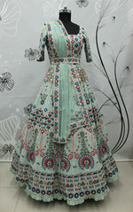 Pista Green color heavy designer lehenga for wedding functions - Joshindia