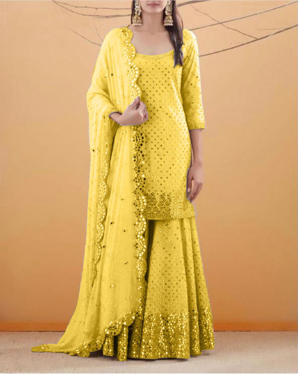 Trending white color georgette sharara suit for best looks - Joshindia