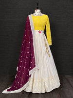 Stunning white color Lucknowilehenga choli buy now - Joshindia