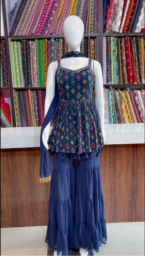 Latest blue color designer salwar suit buy now - Joshindia