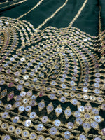 Green color designer look mirror plazo suit buy now - Joshindia