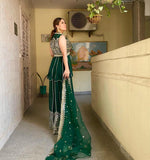 Green color designer look mirror plazo suit buy now - Joshindia