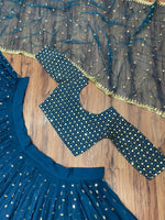 Wedding special blue color lehenga choli for stylish looks - Joshindia