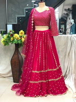 Trending pink color designer mirror work lehenga choli buy now - Joshindia