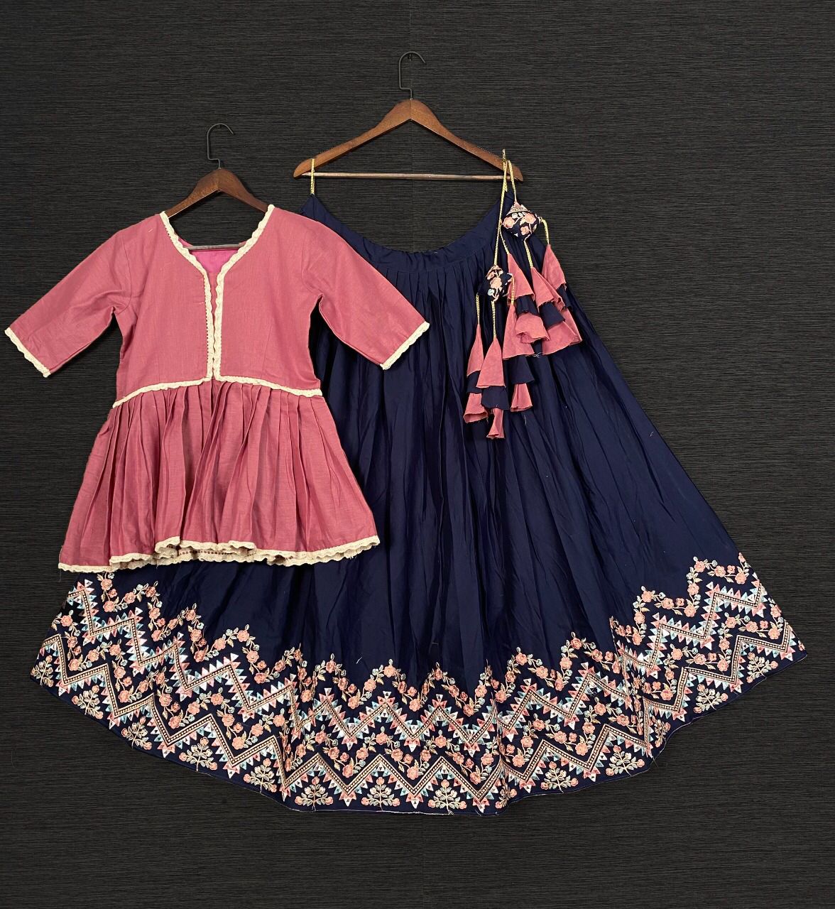 Exclusive Pure Cotton Lehenga With Peplum Style Top buy now - Joshindia