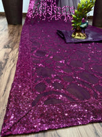 Beautiful Purple color sequence saree for partywear look - Joshindia