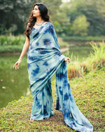 Heavy blue color sequins Work Saree buy now - Joshindia
