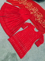 red color designer salwar suit - Joshindia