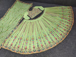 Trending green color designer mirror work lehenga choli buy now - Joshindia